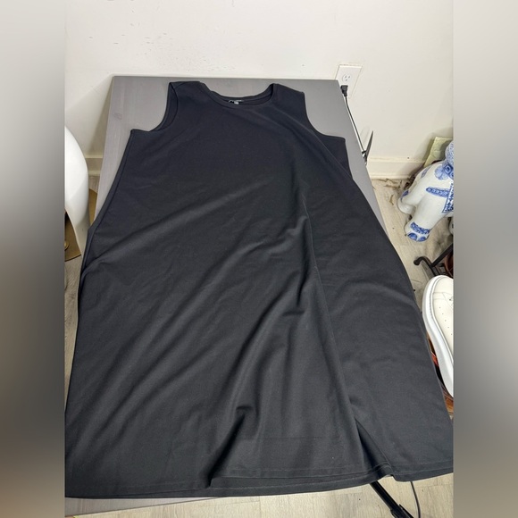 Eileen Fisher Scoop Neck Tank Dress - Black - Picture 5 of 8